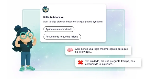 Ilustración sobre Sofía y el acompañamiento de estudio.