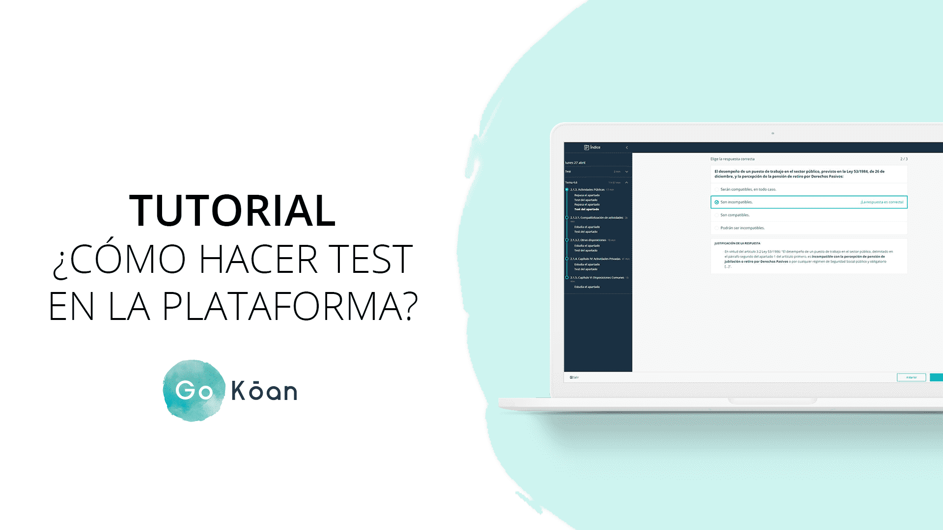 Cómo hacer test a través de la plataforma de GoKoan